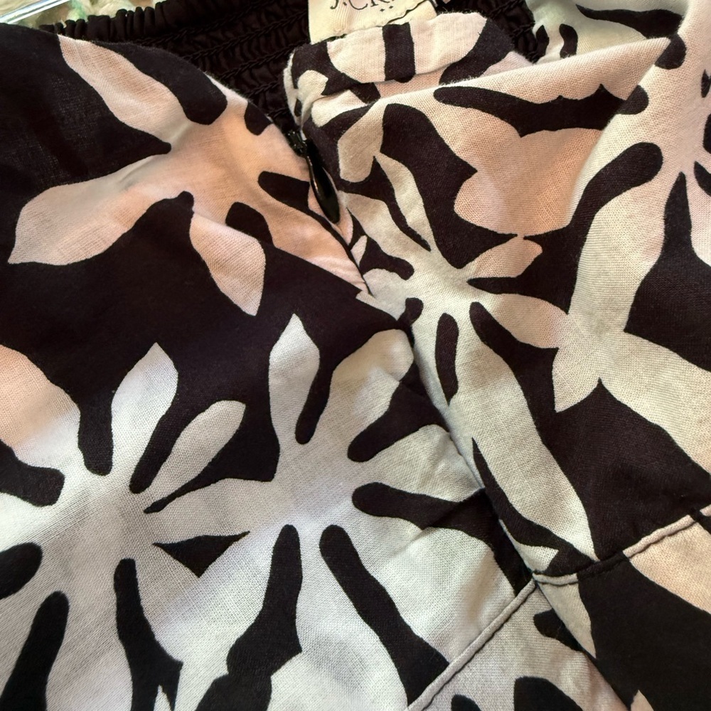 J Crew Black White Floral Dress Size 14 - Picture 8 of 12